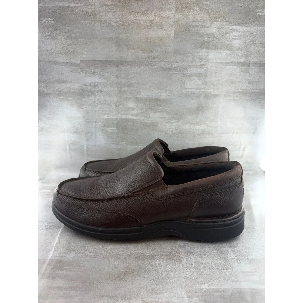 Rockport Men CG8964 Brown Leather Slip On Loafers Shoes Size 12 W Wide